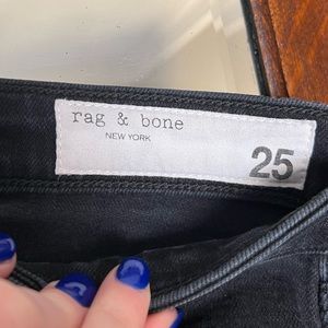 High rise black rag and bone ankle skinny jean
